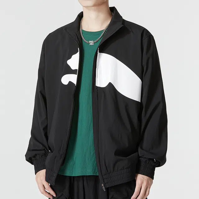 Puma Train Big Cat Lined Woven Fz Jacket Logo
