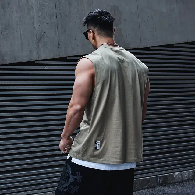 Muscle Dog Solid Sleeveless Tank Top