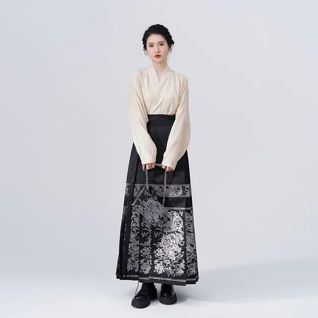织造司 吉羊止止 明制原创中国风改良马面裙妆花织银织金织银暗纹织锦缎 汉服 男女同款