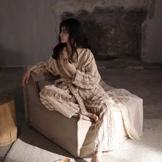 同语 睡衣女冬季提花珊瑚绒加厚套装女士法兰绒加绒冬天家居服