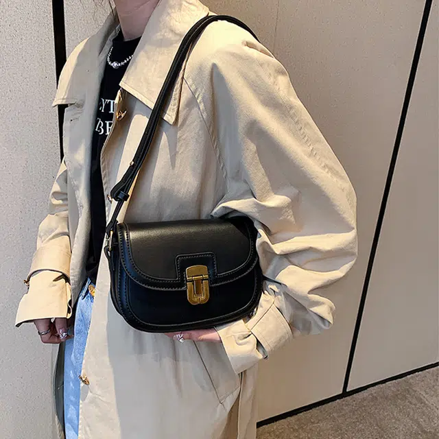 Jane Klain Saddle Bag White/Brown