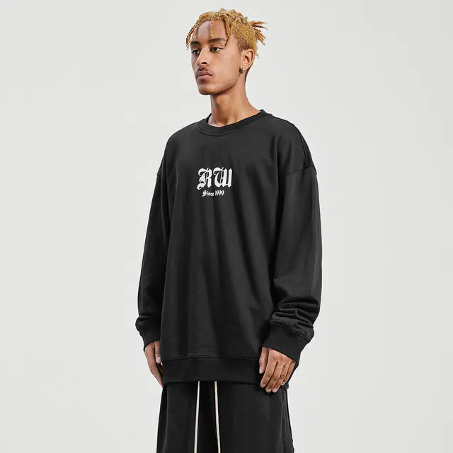 ROCAWEAR FW22 Colorblock Letter Print Crewneck Sweatshirt