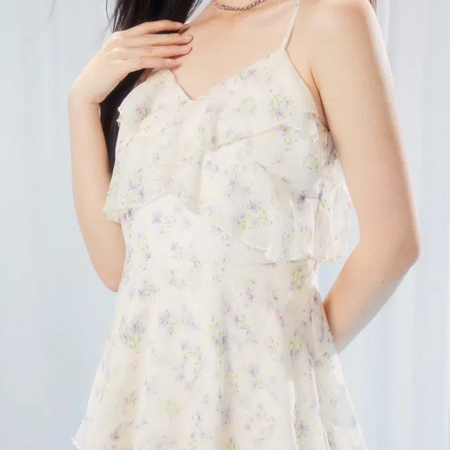 礼盒装送礼松本丧丧 茉莉花碎花薄款吊带连衣裙 女款 奶黄色