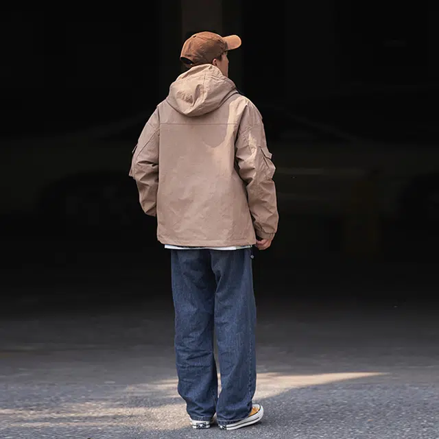 绘承 纯色拉链基础款宽松休闲防风连帽户外夹克 春秋季 男女同款