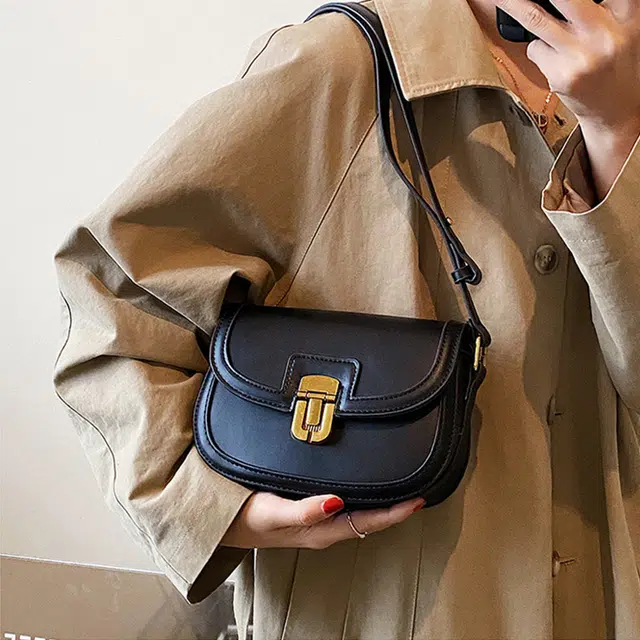 Jane Klain Saddle Bag White/Brown