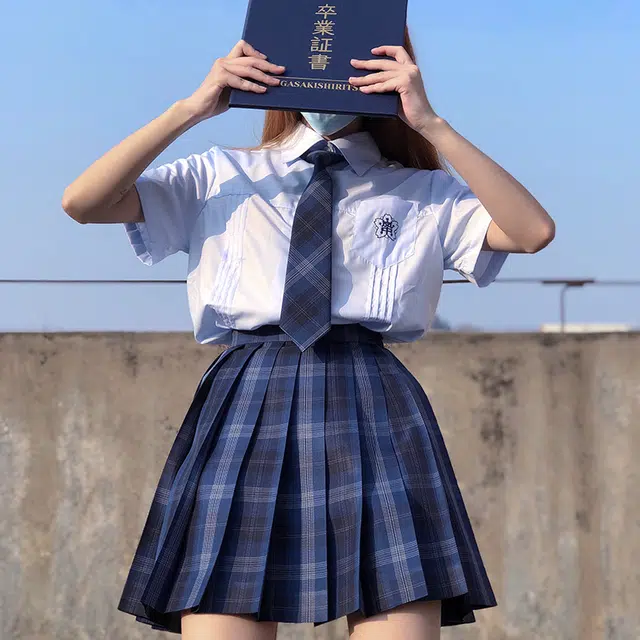 东鲸岁时记 格子高腰百褶短款制服裙装 津岚女高