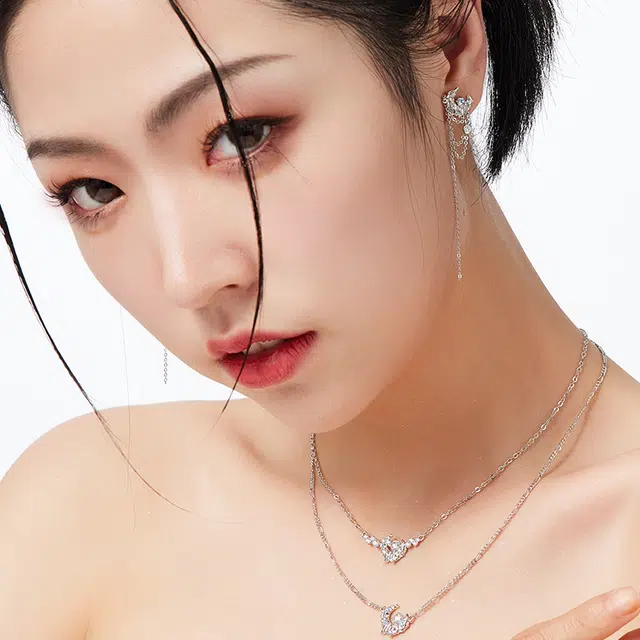 名工珠宝  月流流苏耳环女银耳坠时尚轻奢耳饰气质个性小众礼物