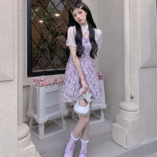 松本丧丧 通勤短袖透明衬衫 女款 白色