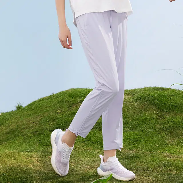 匹克 紫薯 防晒科技 冰丝束脚透气防晒运动裤 女款 净紫色