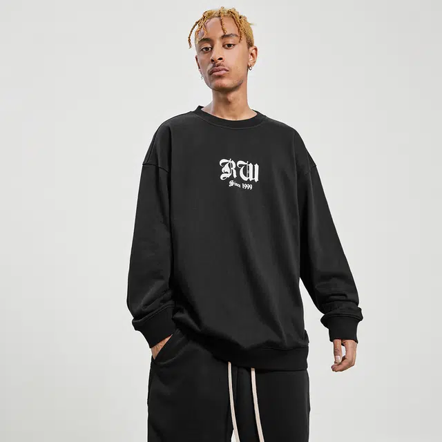 ROCAWEAR FW22 Colorblock Letter Print Crewneck Sweatshirt