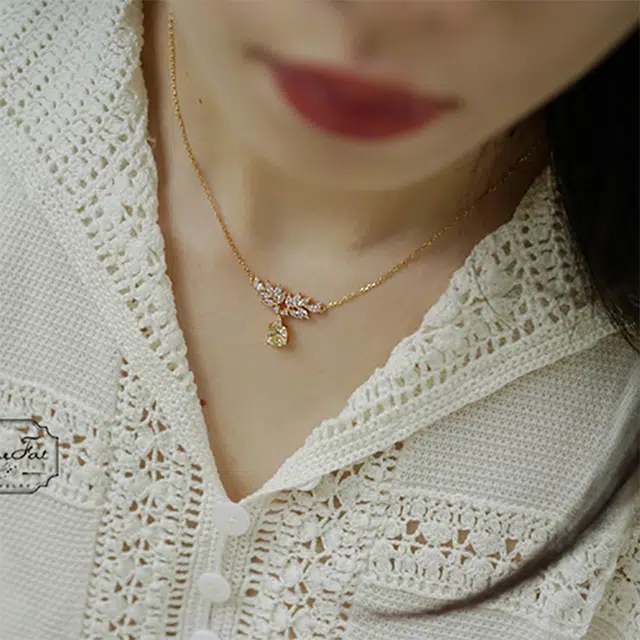 若觅 璀璨 银镀金 锆石 项链 女款