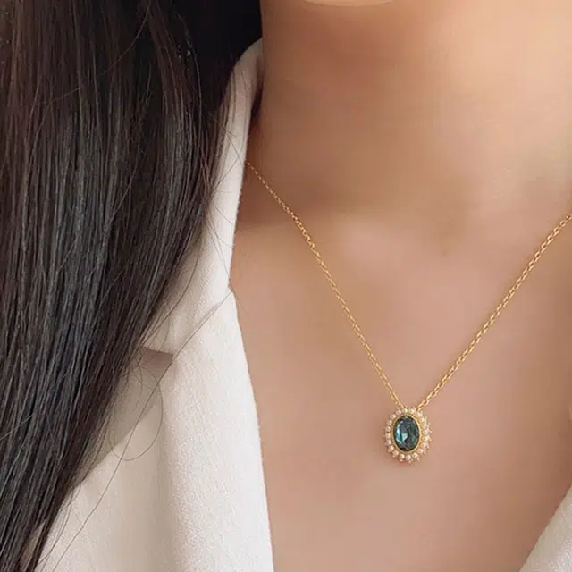 若觅 深海 银镀金 锆石 项链 女款