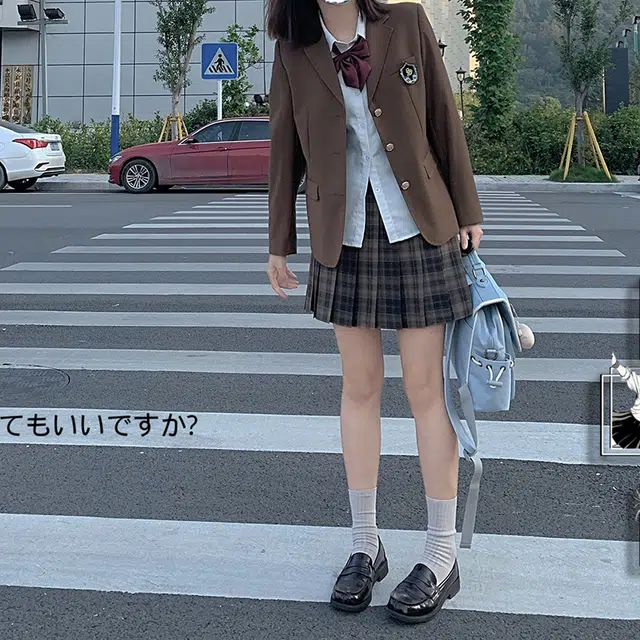 东鲸岁时记 格纹褶皱高腰短款高腰半身裙 女款