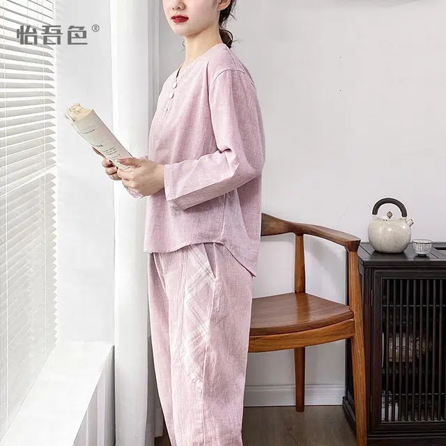 怡吾色 国风系列 纯棉秋冬薄款可外穿家居服 情侣款 睡衣