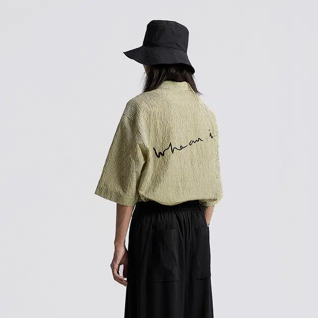幻象者 撞色格纹半袖衬衫 男女同款 黄色