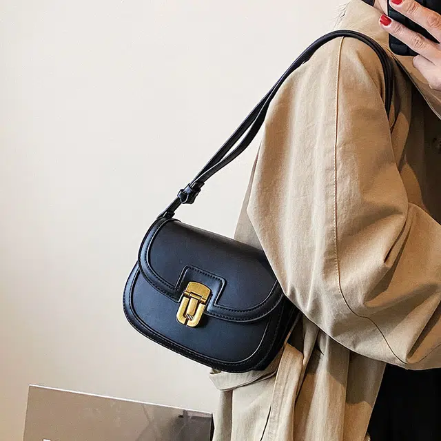 Jane Klain Saddle Bag White/Brown