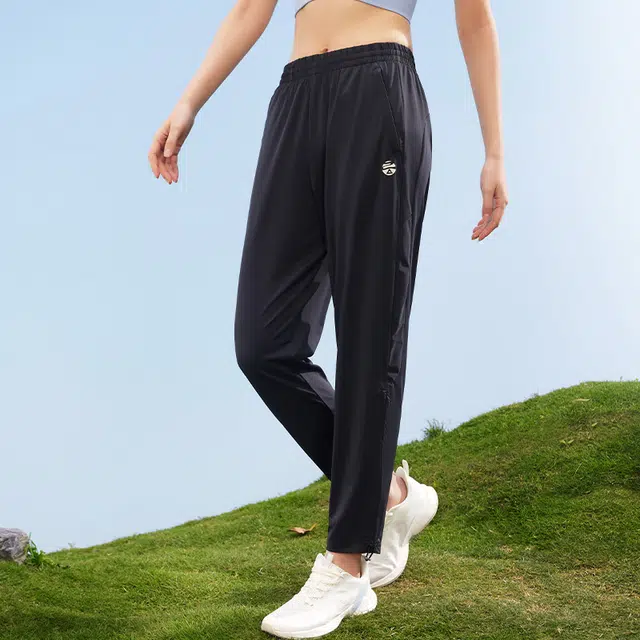 匹克 紫薯 防晒科技 冰丝束脚透气防晒运动裤 女款 黑色