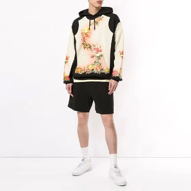 Supreme SS19 x Jean Paul Gaultier Floral Print Hooded Sweatshirt Cardinal