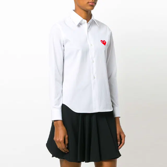 CDG Play Red Emblem Button Down