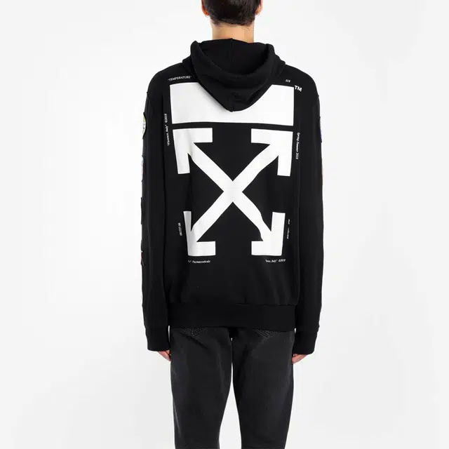 OFF-WHITE Arrow Zip Hoodie Black