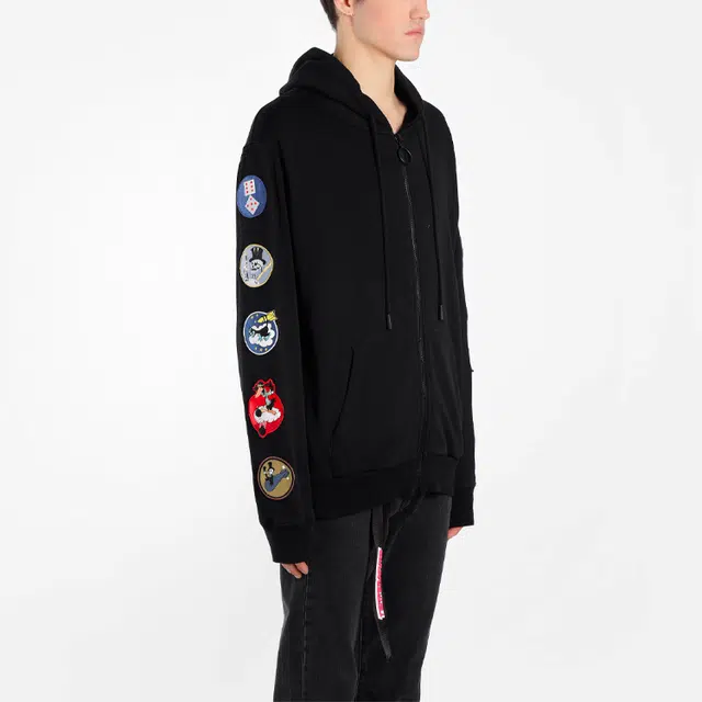 OFF-WHITE Arrow Zip Hoodie Black