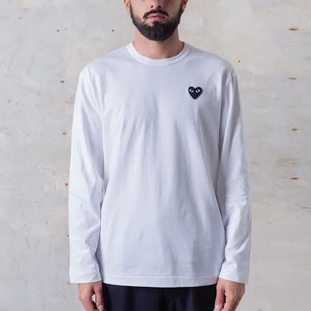 CDG Play Long Sleeve T-Shirt White
