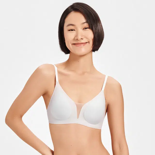 本质心创 小冰块系列 纯色薄款凉感透气聚拢软支撑无钢圈文胸 女款 冰川蓝