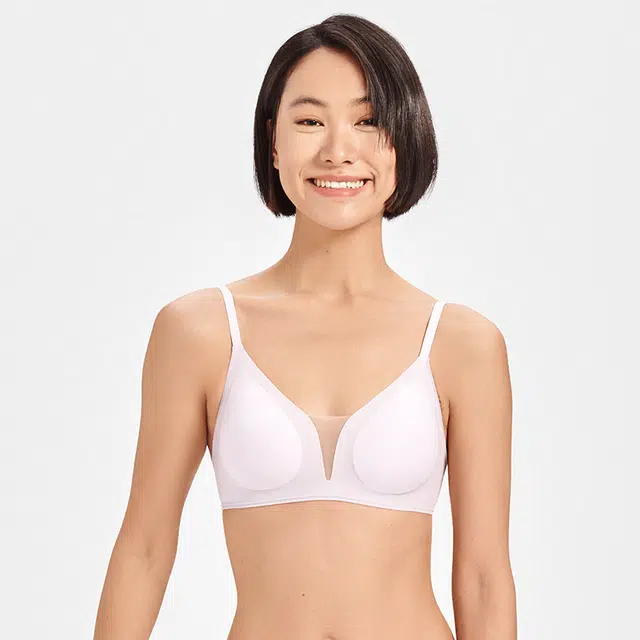 本质心创 小冰块系列 纯色薄款凉感透气聚拢软支撑无钢圈文胸 女款 冰川蓝
