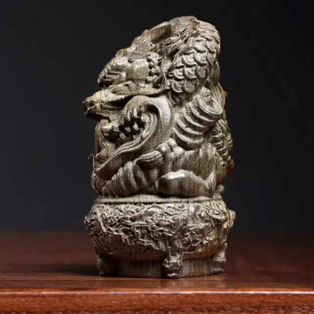 宝臻荟 诸事顺利 新中式 国潮复古小众生肖祥龙盘龙鼎 好事花生财运亨通#好运 阴沉木 木作摆件 男女同款情侣款