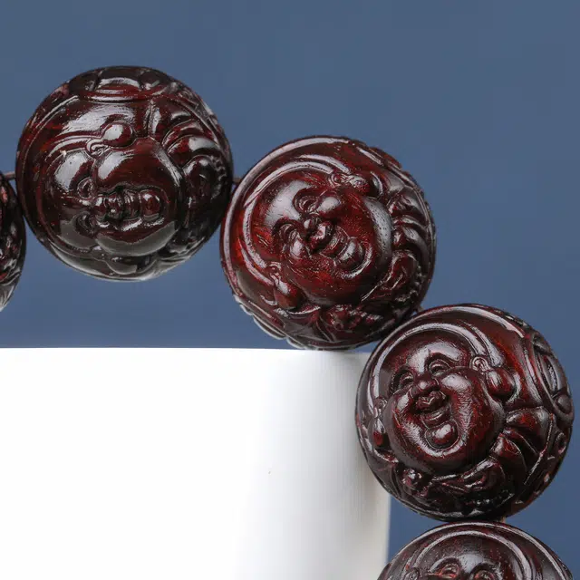 絮物 国风新中式盘玩文玩 财神弥勒 时来运转 财源广进 考试考研考公上岸 转运百搭佛珠 小叶紫檀 手串 男女同款情侣款