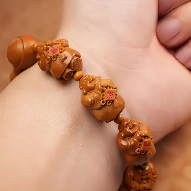 蓝品 恭喜发财 橄榄核 手串 男女同款情侣款