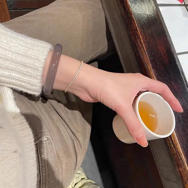 喜福礼 水润荔枝冻 轻奢精致小众设计 新中式国潮古风清冷优雅高级感 玉髓 手镯 女款