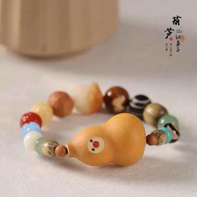 九隆古 福禄葫芦 国潮醒狮 招财纳福转运 多宝珠中式盘玩手持佛珠国潮绕指柔文玩手饰#好运 菩提子/菩提籽 手串 男女同款情侣款