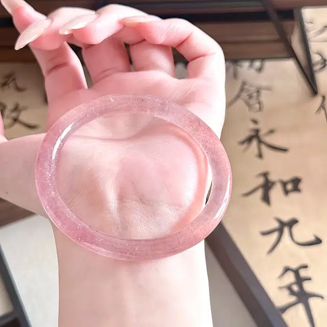 喜福礼 若桃招桃花气质小众设计感旗袍好运 水晶 手镯 女款