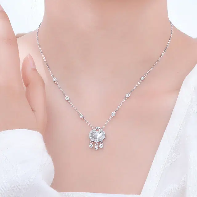 恋朵 时尚新中式 三生三世 流苏平安锁 玻璃猫眼 项链 女款