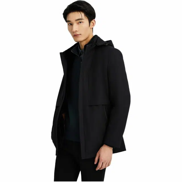 迪柯尼 简约通勤休闲时尚长袖棉服 男款 黑色