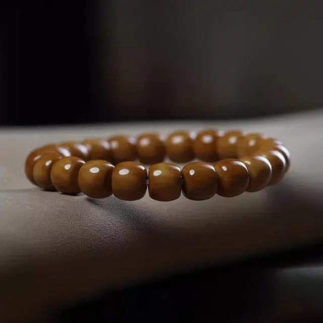 谧月珠宝 好运财富 新中式国潮直切正圆老型桶珠手捻文玩盘玩绕指柔复古典雅通勤百搭必备好运 猴头核桃 手串 男女同款情侣款
