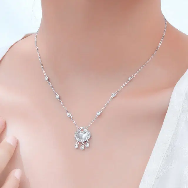 恋朵 时尚新中式 三生三世 流苏平安锁 玻璃猫眼 项链 女款