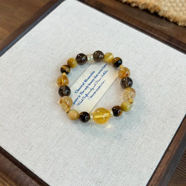 七享 招财金霸大综合美拉德色系金虎眼黄塔晶暴富转运八方来财缺土缺金 水晶 手串 女款