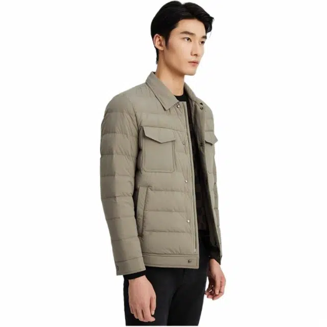 迪柯尼 翻领商务休闲羽绒服 男款 卡其色