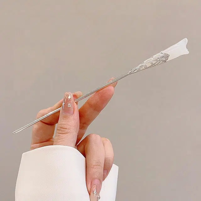 零界 玉兰花蜡烛质感古风新中式汉服旗袍挽发气质 合金 发簪 女款