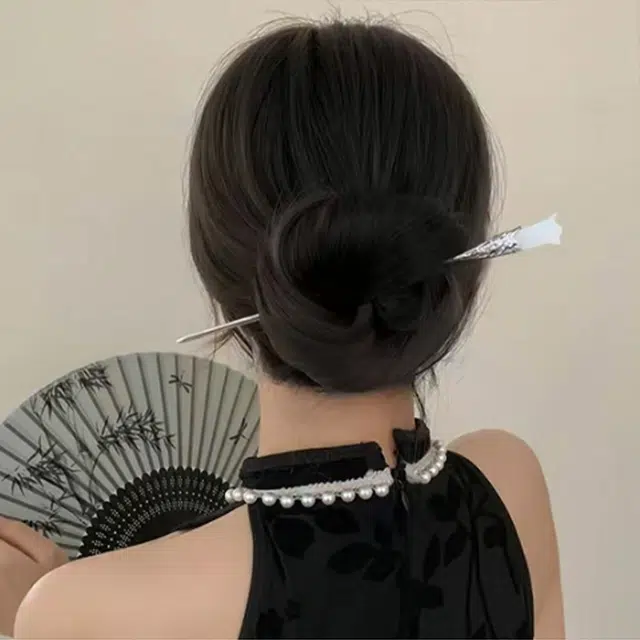 零界 玉兰花蜡烛质感古风新中式汉服旗袍挽发气质 合金 发簪 女款