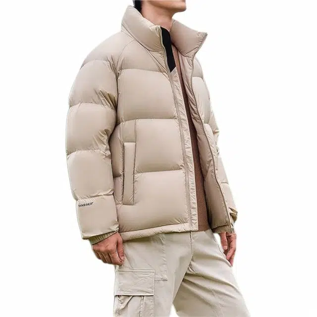 坦博尔 时尚保暖厚款休闲立领短款面包羽绒服 男款