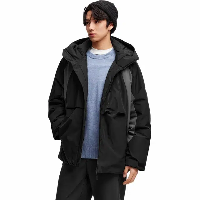 森马 中国国家地理系列轻薄款防护外套防水连帽羽绒服 男款