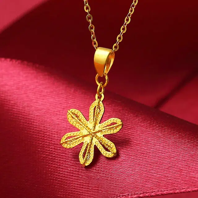 雅生珠宝 闪耀雪花 发光好运 足金 按克计价 黄金项链 女款