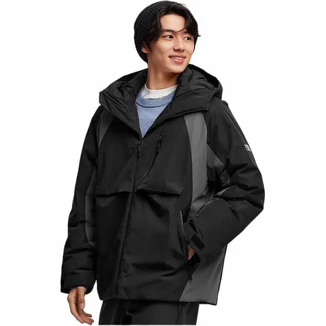 森马 中国国家地理系列轻薄款防护外套防水连帽羽绒服 男款