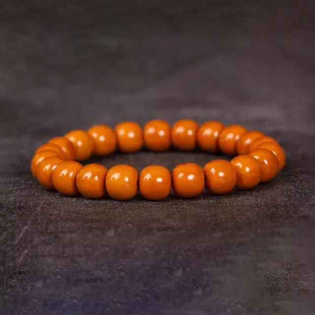 谧月珠宝 高油高密 新中式国潮野生直切原籽老型光珠单圈文玩盘玩念珠绕指柔复古大气高级感好运 猴头核桃 手串 男女同款情侣款