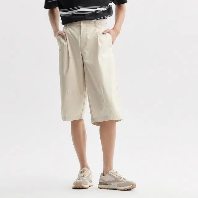 森马 凉感抑菌松紧腰简约百搭纯色通勤休闲短裤 男款