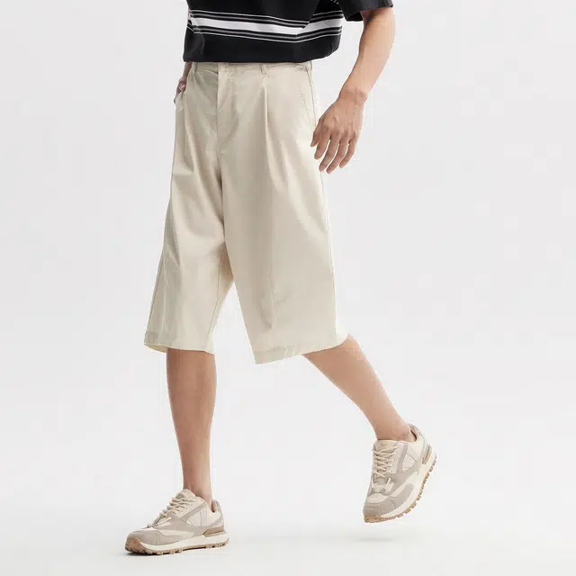 森马 凉感抑菌松紧腰简约百搭纯色通勤休闲短裤 男款