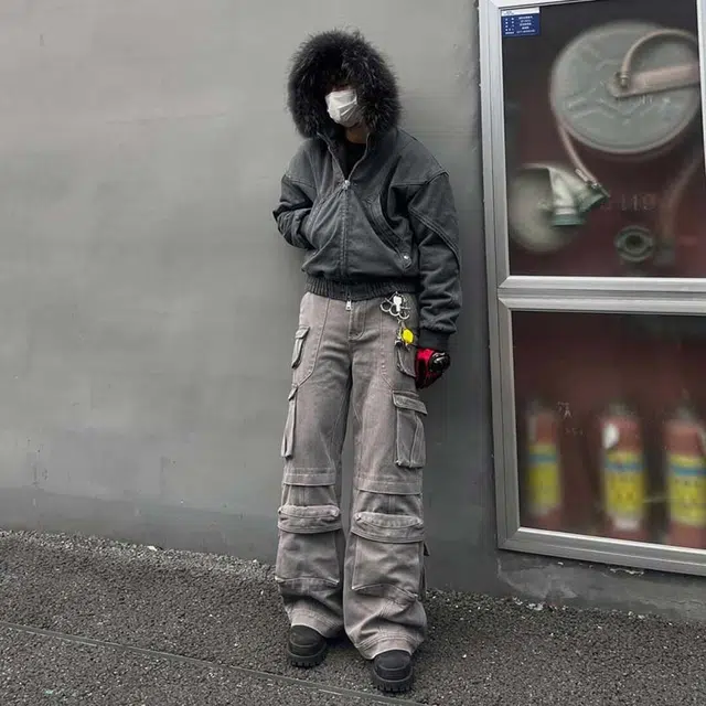 物质公式 简约美式户外高街基础款拉链纯色加厚保暖休闲运动宽松机能面包百搭防风抗寒棉服 男女同款 黑色